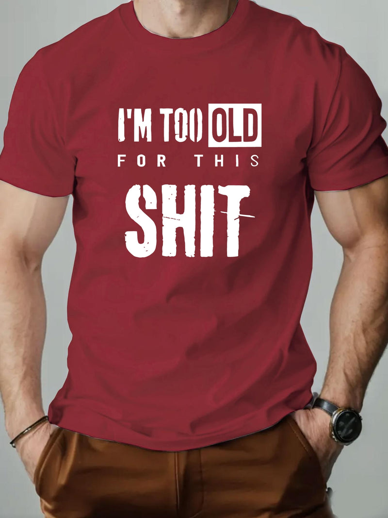 Men's SHIT Graphic Summer Casual Crew Neck Short Sleeve T-Shirt.