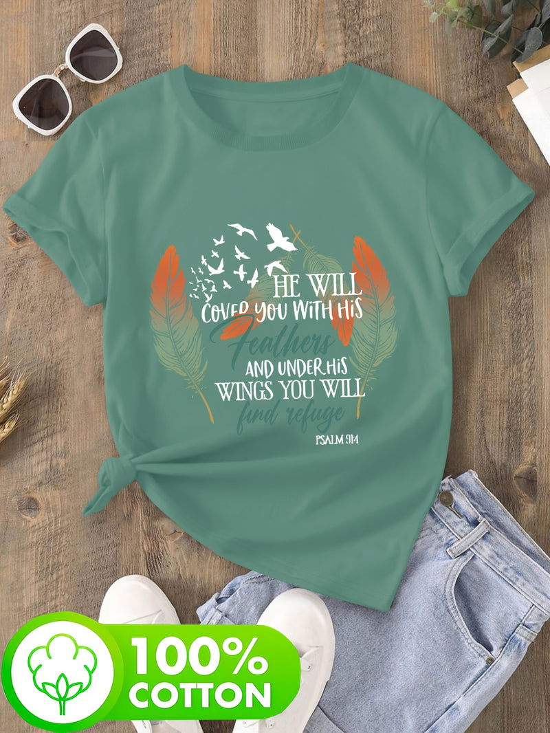 Women's T-Shirt with Psalm 91 Design.