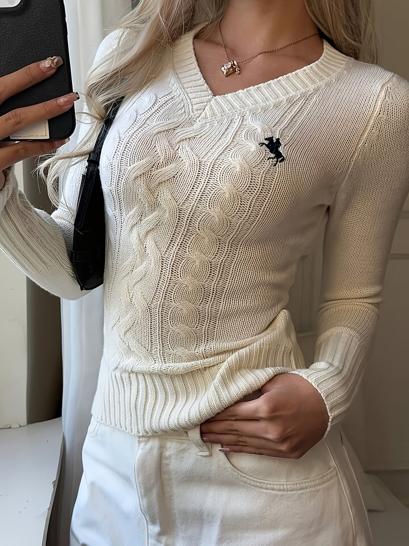 Elegant Ladies' V-neck Long Sleeve Slim Fit Cardigan.