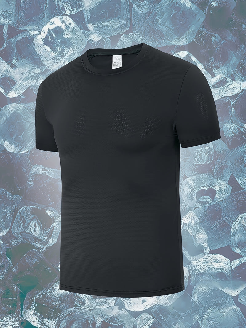 Men's Quick-Dry Ice Cooling Short Sleeve T-Shirt.