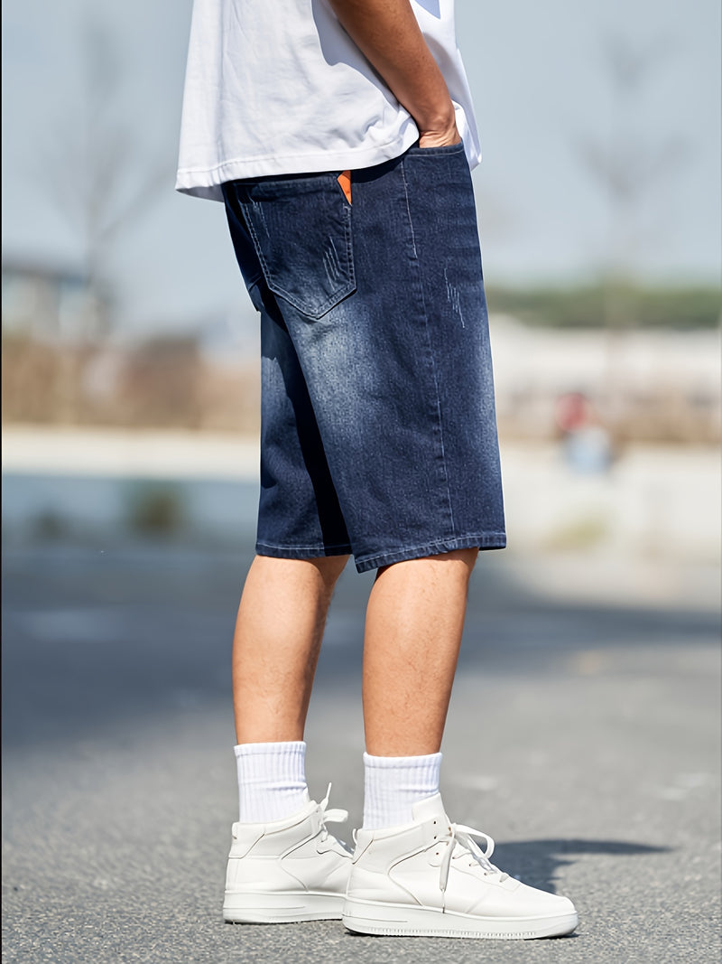 Relaxed And Comfortable, Thanks to The Stretchy Fabric. Straight-Leg Denim Shorts.