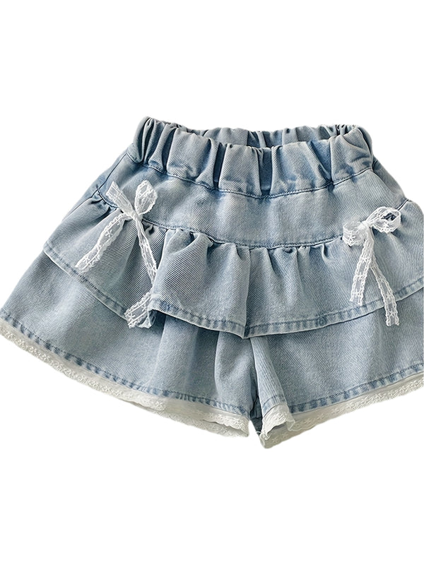 Girls' Cake Denim Shorts - Summer Lightweight Korean Style.