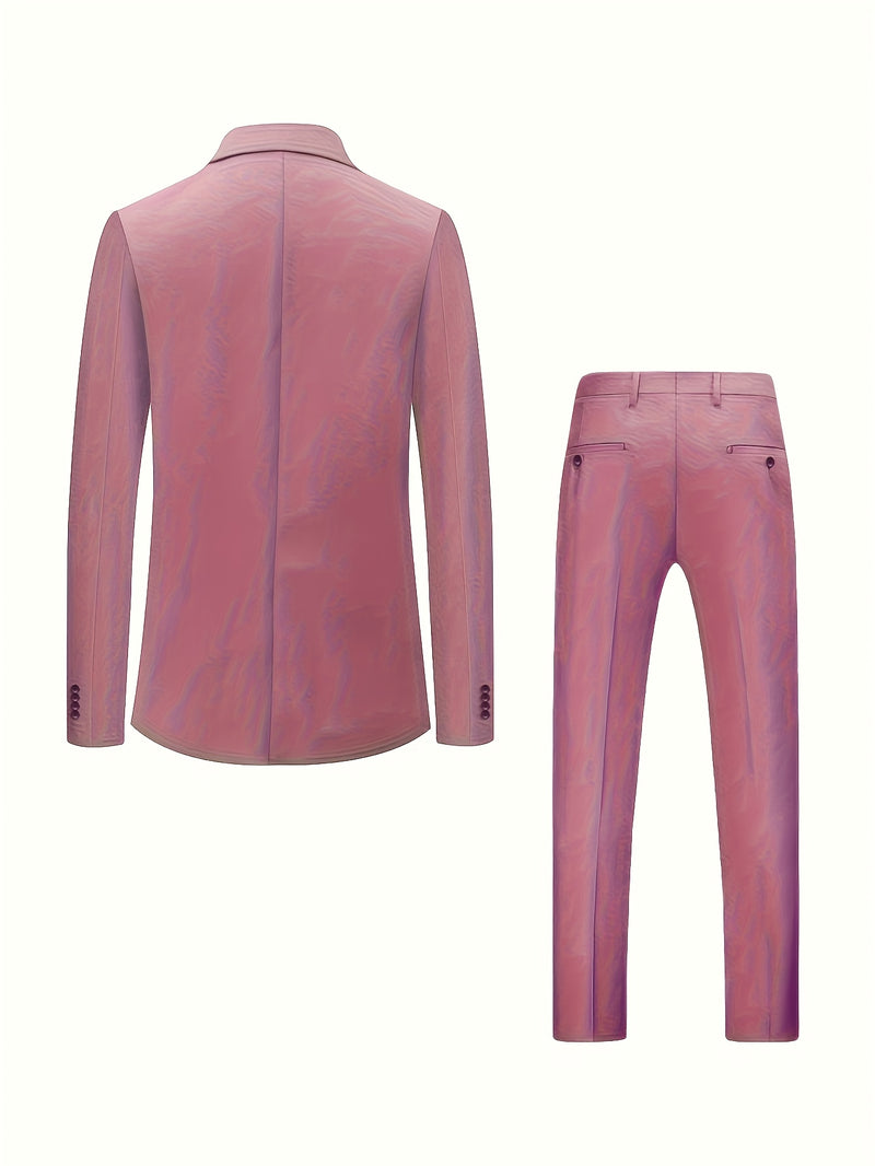 A Men'S Two-Piece Suit Featuring a Easy And Stylish Design.