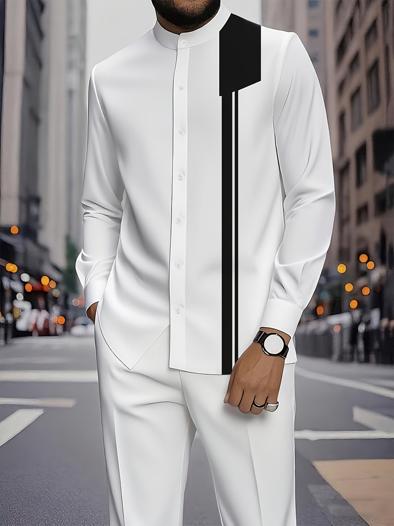 2pcs Pius Men's Suit Set - Tailored Matching Business & Formal Wear.