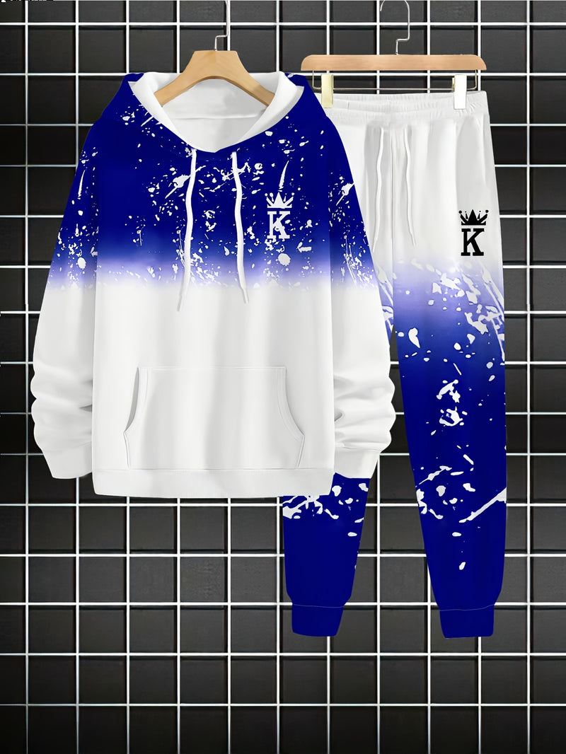 Men's Casual Sportswear Set - Fashionable American Letter.