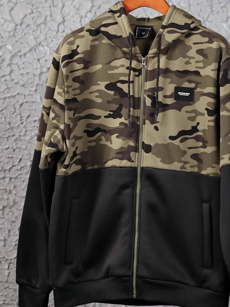 Men'S Outdoor Camouflage Sportswear Casual Hooded Tracksuit.