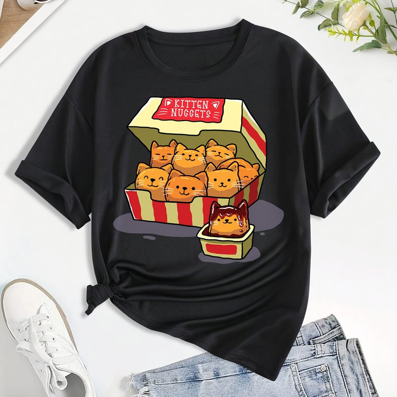 Women’s Chicken Nuggets Print T-shirt.