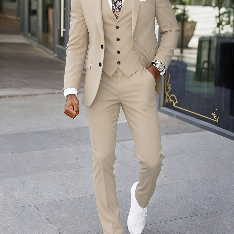 A Men's Three-Piece Suit, Including a Vest, Trousers, And a Jacket.