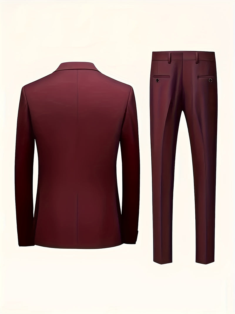 Men's Premium Two-Piece Suit, Jacket + Pants, Ideal for Formal Wear.