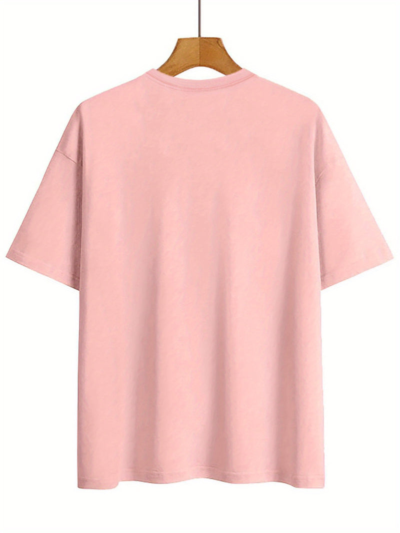 Women’s Graphic Print T-shirt, Short Sleeve Crew Neck.