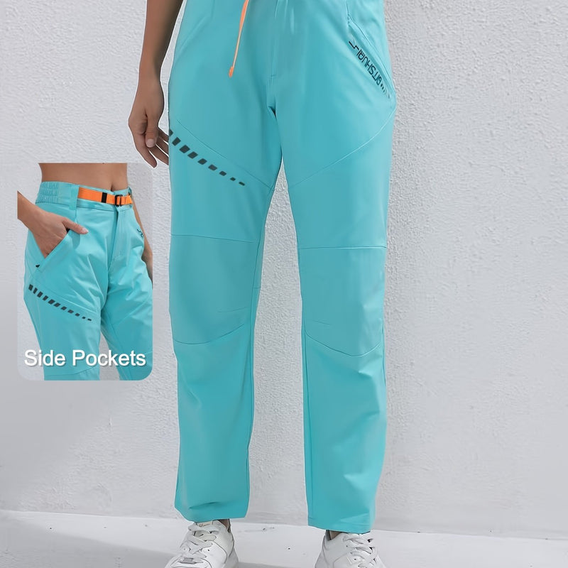 Women's Sports Long Pants, Stretchy Fitted Design with Adjustable Elastic.