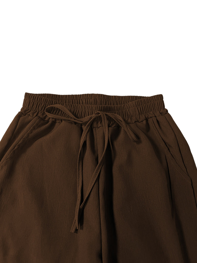 3pcs Women's High-Waisted Wide-Leg Trousers.