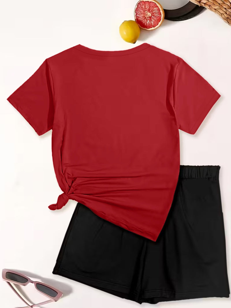 2pcs Women's Y2K Sportswear Suit - Shorts.