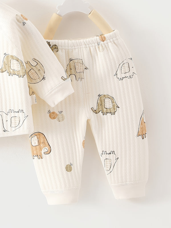 Baby's New Autumn/winter Warm Set, Cute Animal All-over Print.