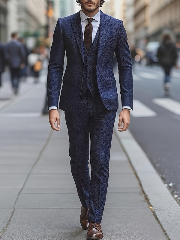 Men's 3pcs Wool Blend Herringbone Western Vintage Groom's Favors Wedding.