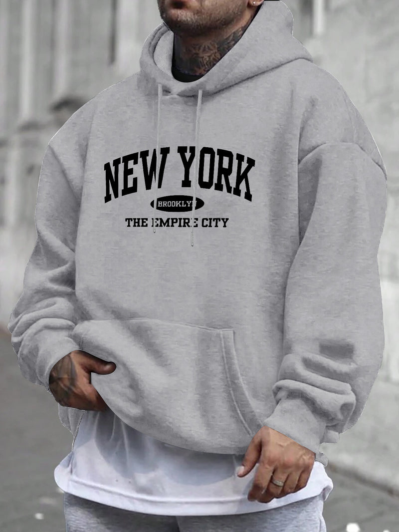 Men's hooded sweatshirt.