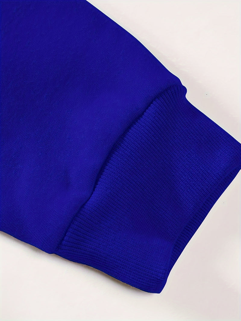 New Men'S Fashion Hoodie with Crown Letter Print And Drawstring.