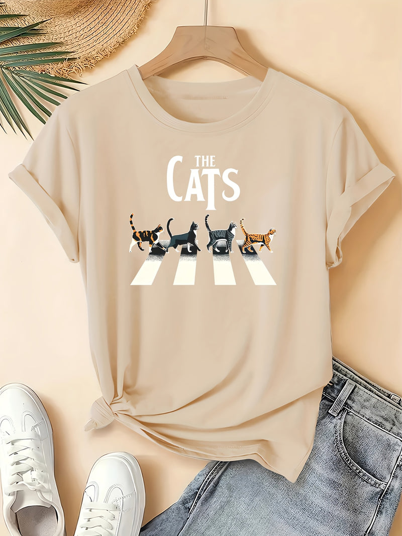Plus Size Women's "The Cats" Graphic T-Shirt.