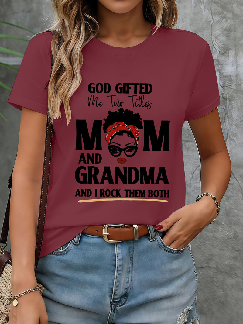 Women's T-shirt with a Printed Silhouette of a Woman.