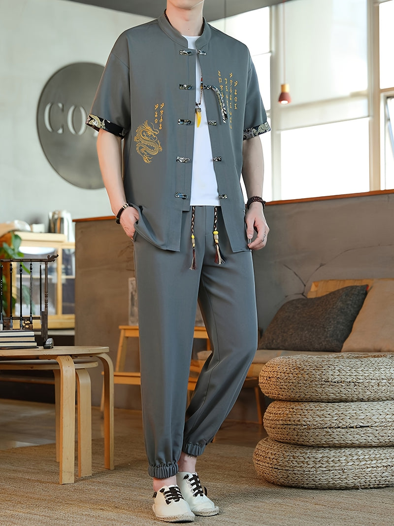 Summer New Chinese Style Hanfu Set for Men.