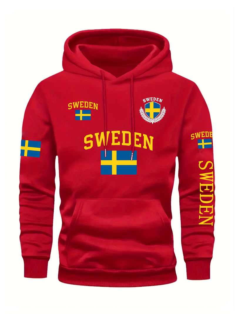 This Is Where I Live" Swedish Flag Emblem Fashion. Multi-Pattern Print.