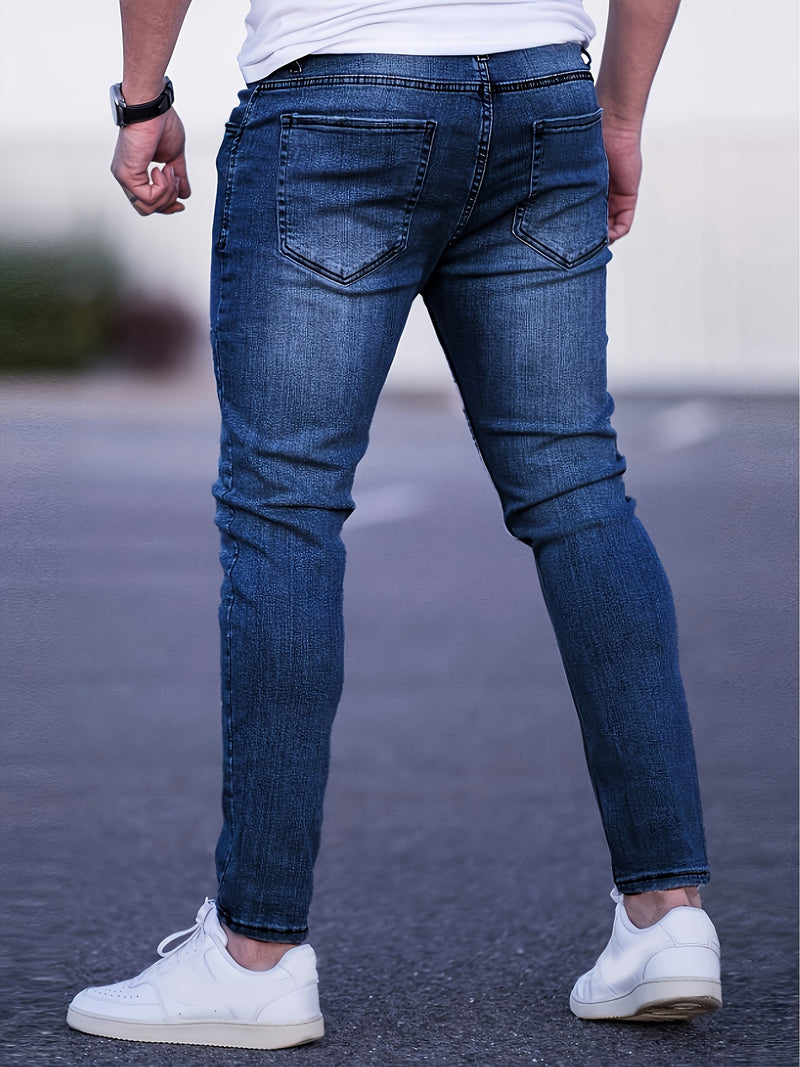 Men's Slim-Fit Stretch Jeans - Stretch Denim Pants.