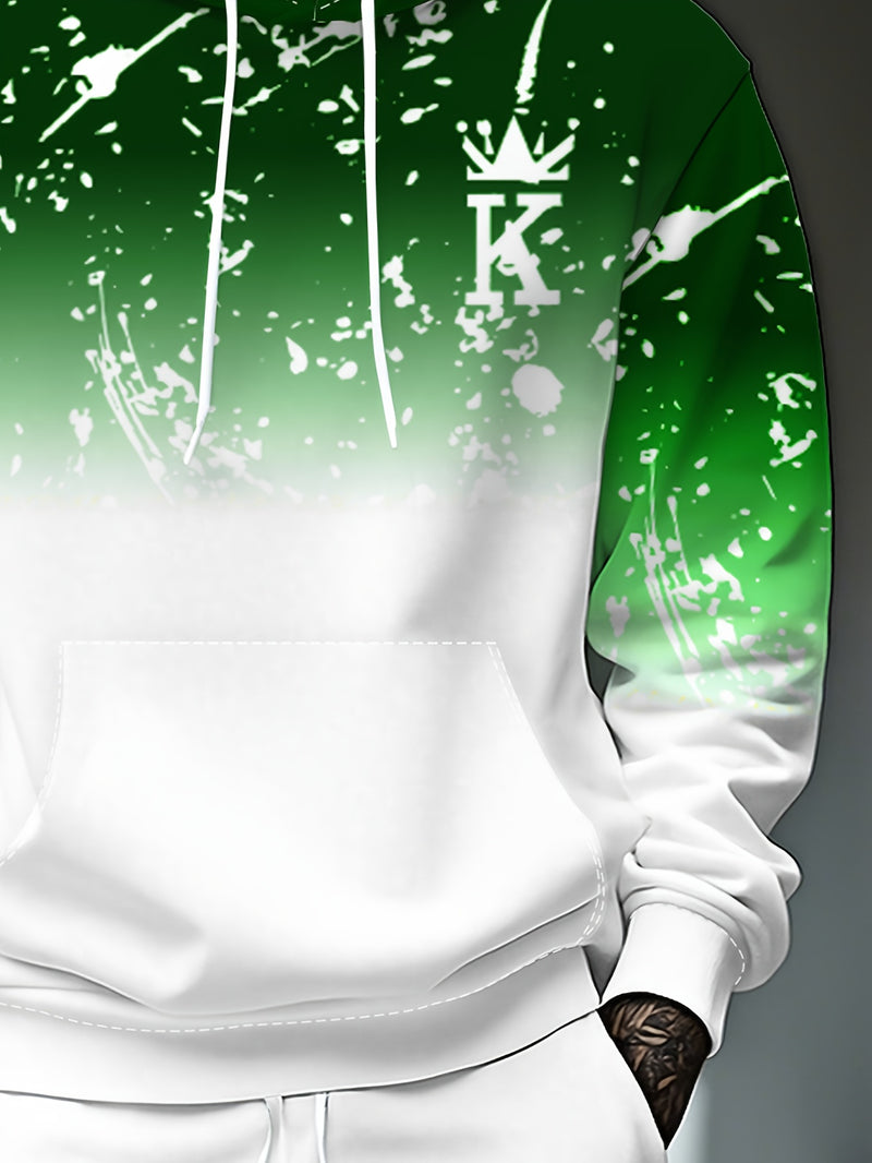 Men's Casual Sportswear Set - Fashionable American Letter.