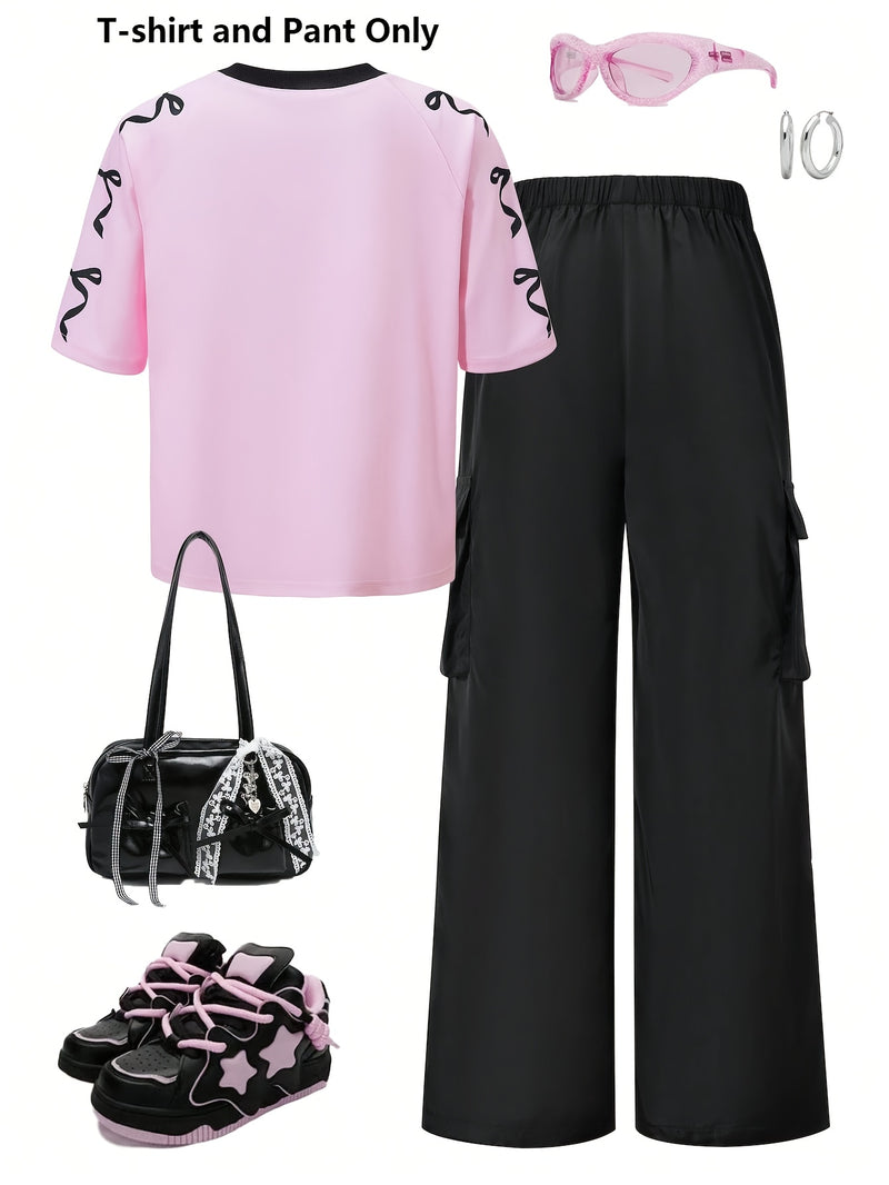 Women’s Fashion Casual T-Shirt and Pants Set.