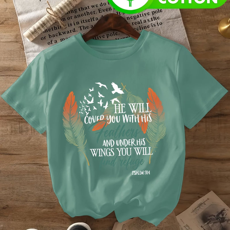 Women's T-Shirt with Psalm 91 Design.