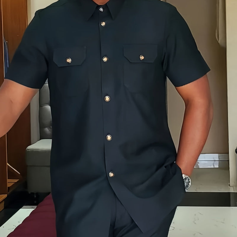 African Men'S Dashiki Suit, Men'S Suit, Button Cardigan Short.