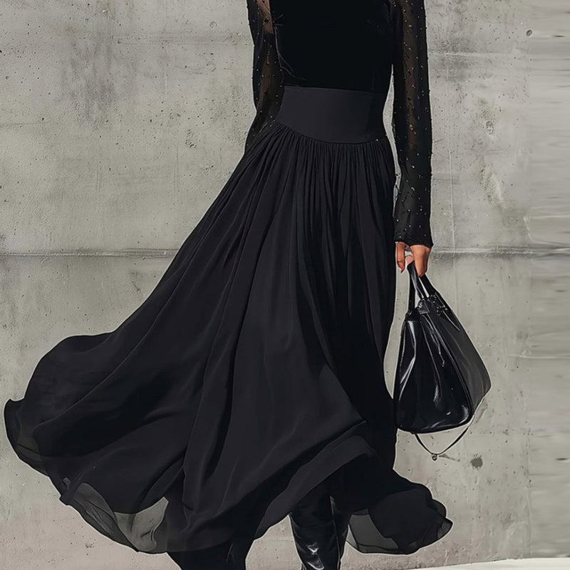 The Latest Luxurious Solid Color Half-Length Dress for Women.