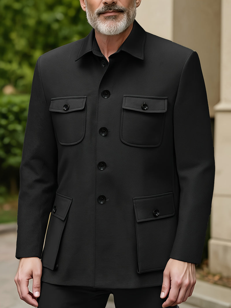 Light Business Chinese Tunic Suit Two-piece Set Jacket and Pants.