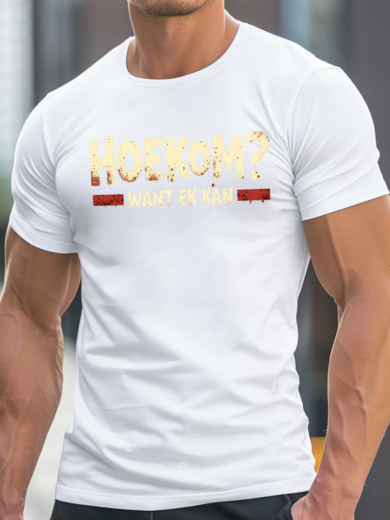 Men's Round Crew Neck Short Sleeve Tee, Casual T-Shirt.