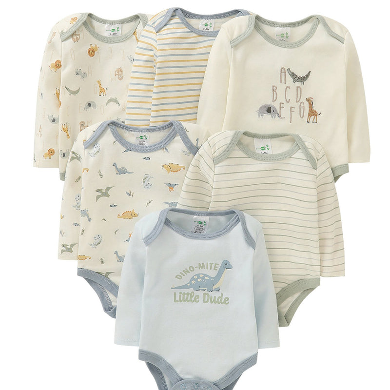 6pcs Set Newborn Infant Triangle Long-Sleeved Romper.