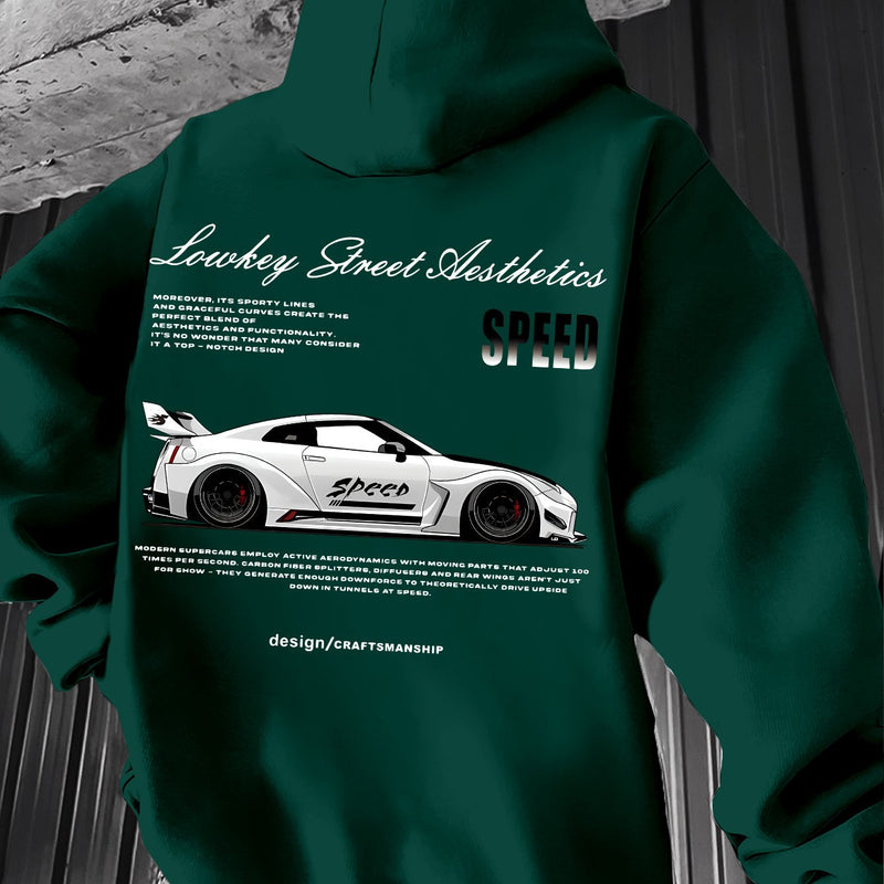 Racing Style,  Element Pattern Print Men's Hoodie.