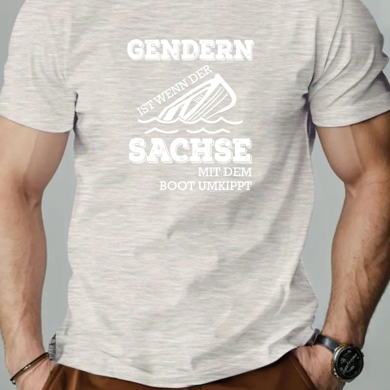 Men's Gender Slogan Graphic Summer Casual Short-Sleeve T-Shirt.