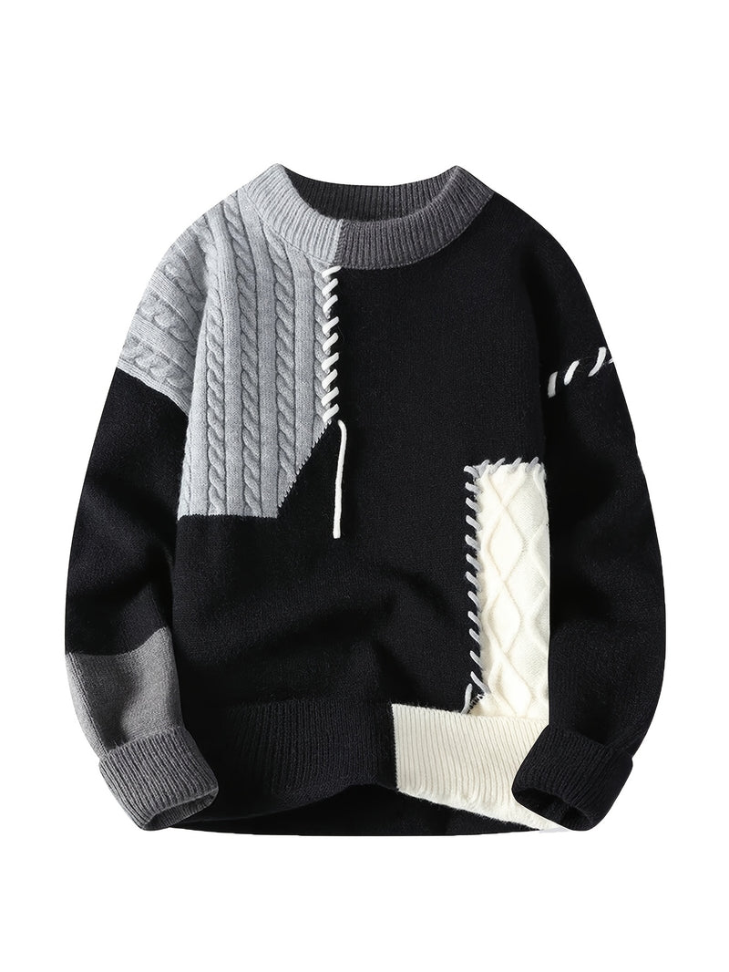 Men's Street Hip-Hop Style Teen Trendy Color Block Splicing Fashion.