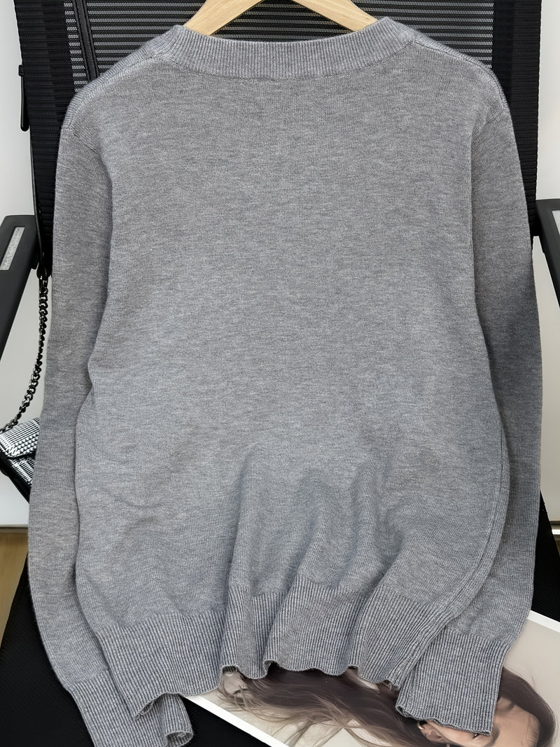 Women's Fashion Round Neck High-end Versatile Base Layer Top.