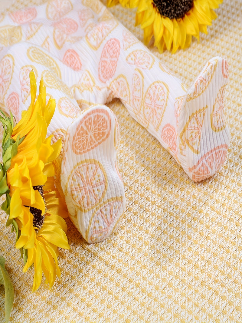 5pcs Baby Girl'S Floral Print Long Socks - Soft Cotton Ribbed Baby Pantyhose.