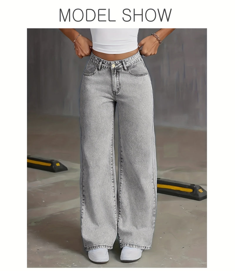 Women's  New Elastic Straight-Leg Jeans.