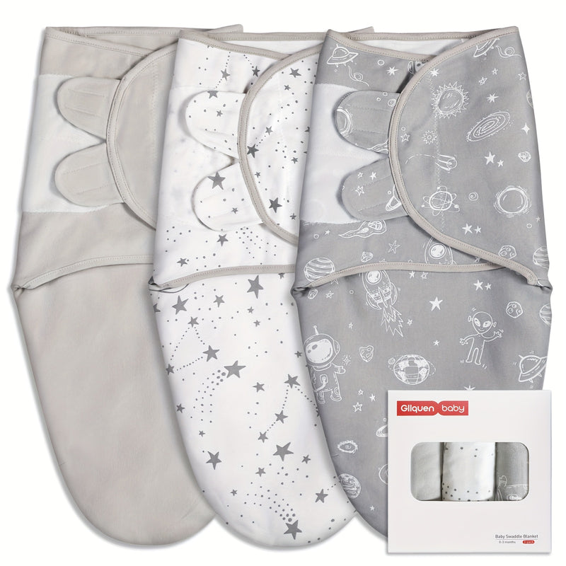 Baby Swaddle Sacks, 3-Pack Newborn Swaddle Wrap.