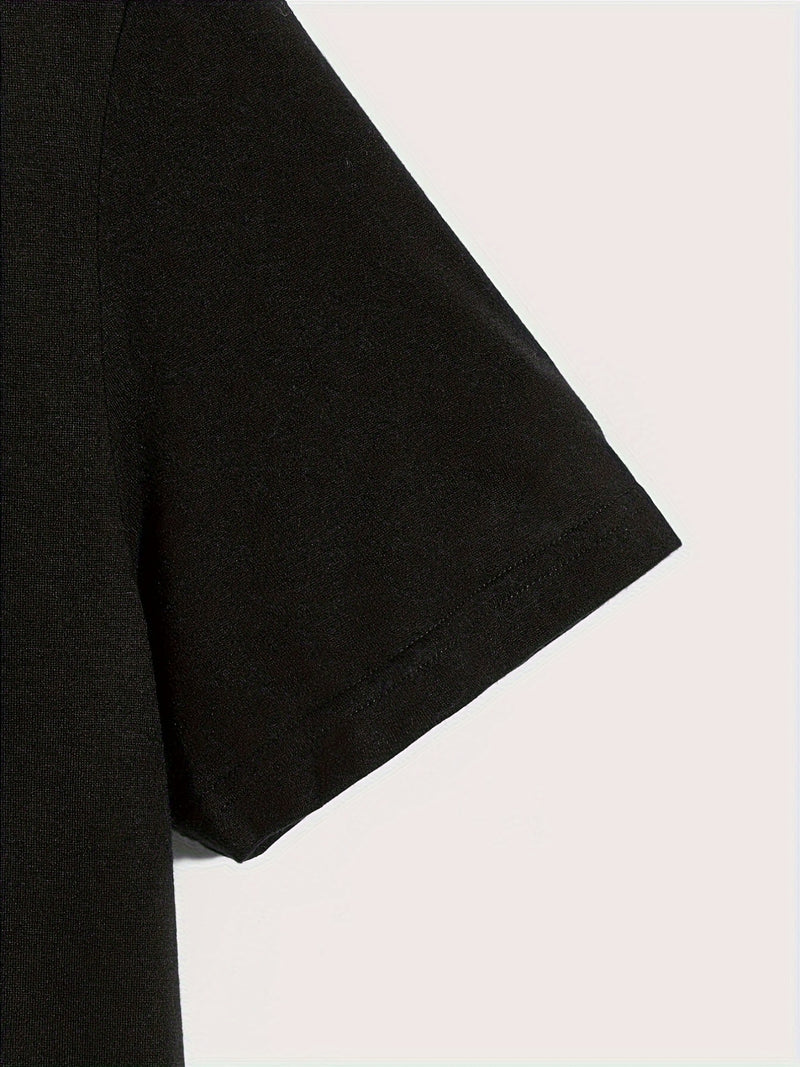 Men's Poker Card Pattern Summer Casual Crew Neck Short T-Shirt.