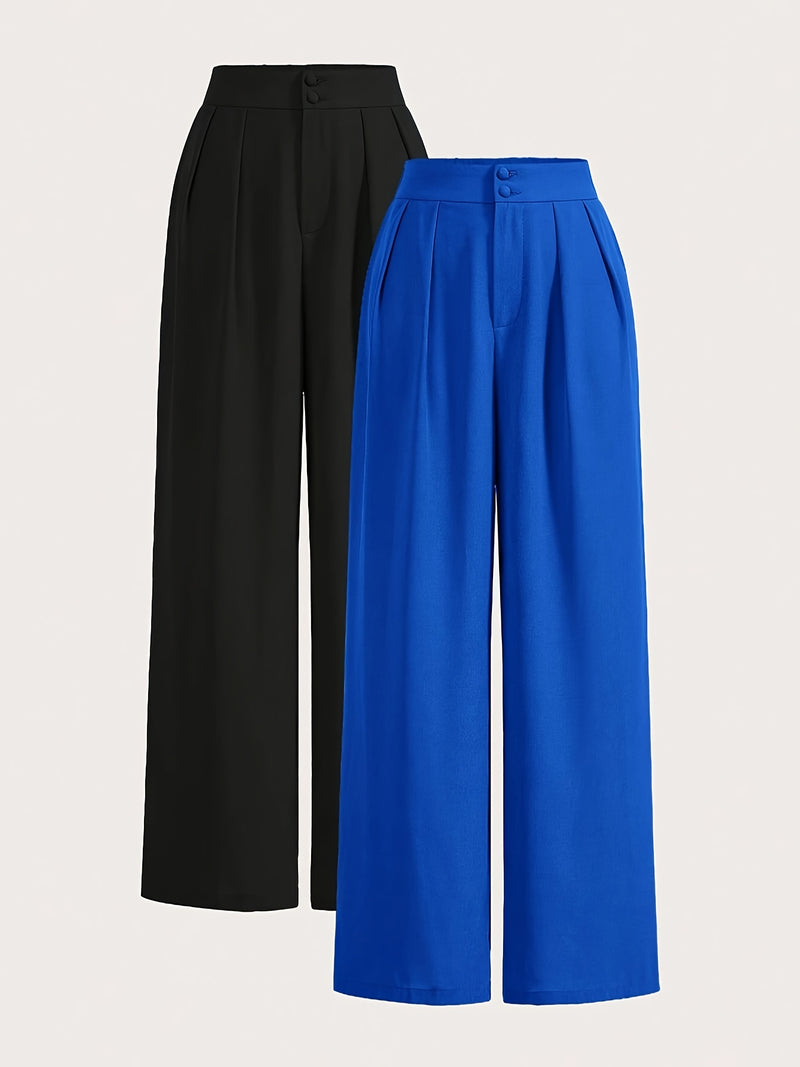 High-Waisted Wide-Leg Pants Two-Piece Set for Women.