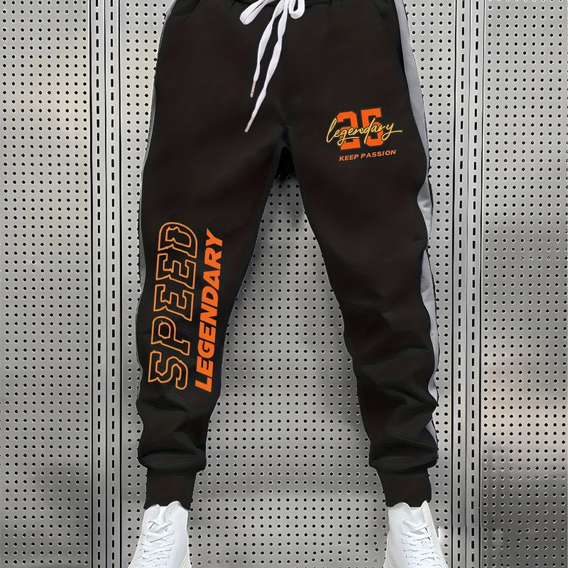 Men’s Athletic Joggers Featuring Printed Stretch Material for Gym And Jogging.