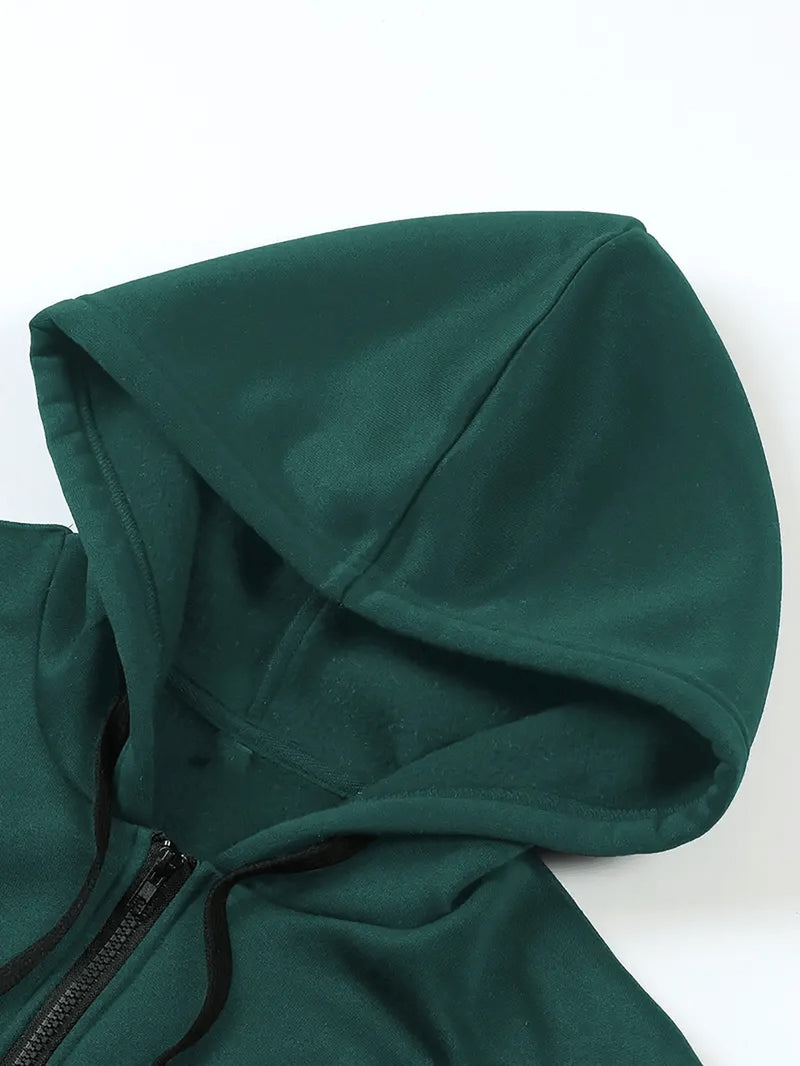 Women’s Cute Puppy And Paw Print Design, Long-Sleeve Pocket Hoodie Jacket.