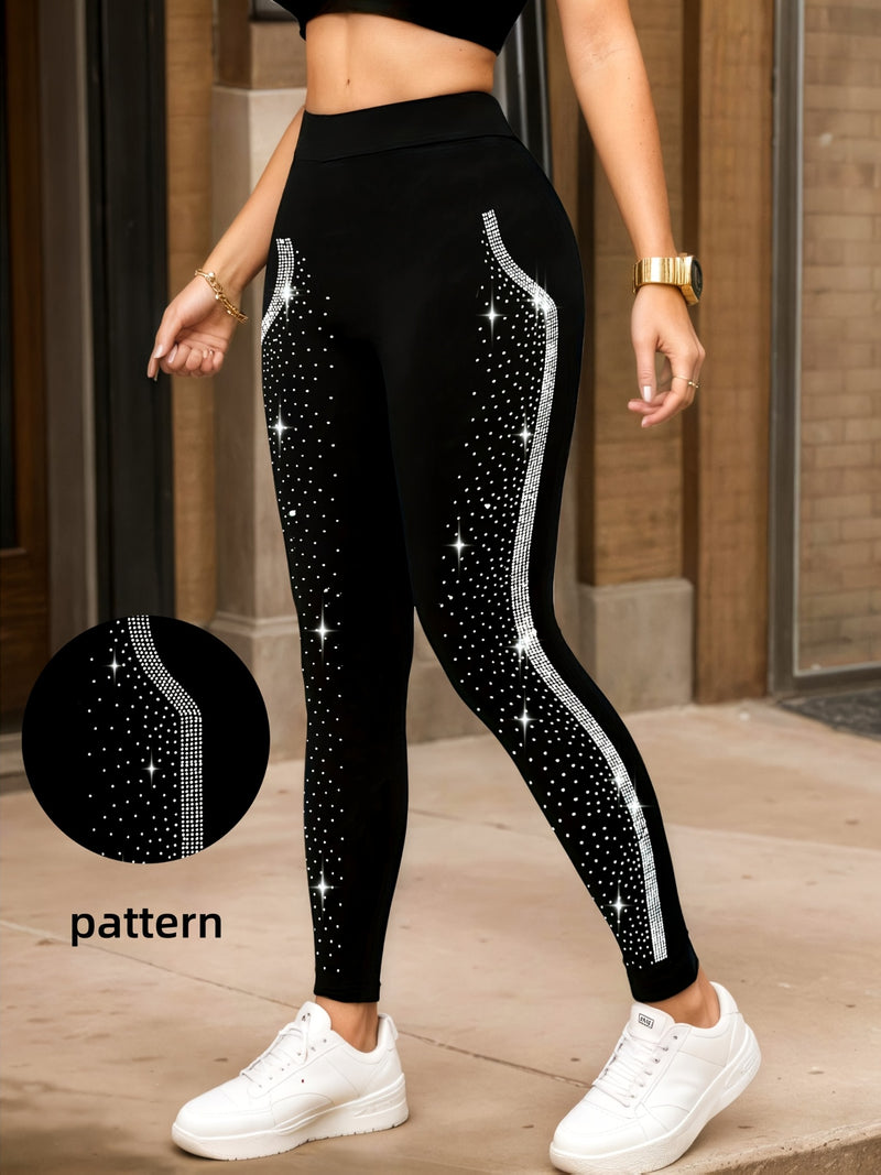 1pc Women's Black Four-Season Cropped Pants.