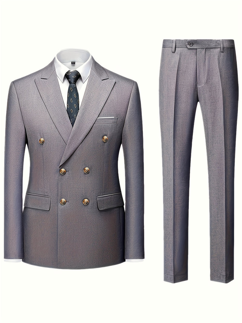 Men's 2pcs Suit Set, Jacket + Trousers, Stylish and High-Quality.
