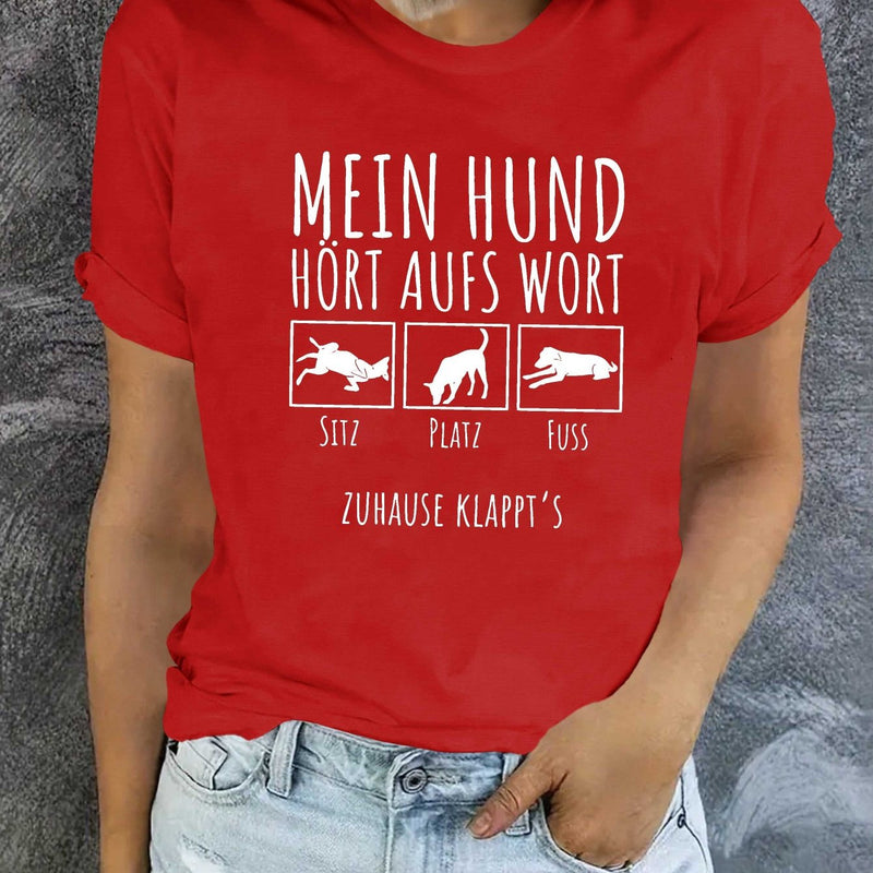 Women's German Dog Graphic T-Shirt.