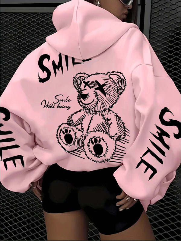 Women's clothing cartoon streetwear graphic print hoodie.