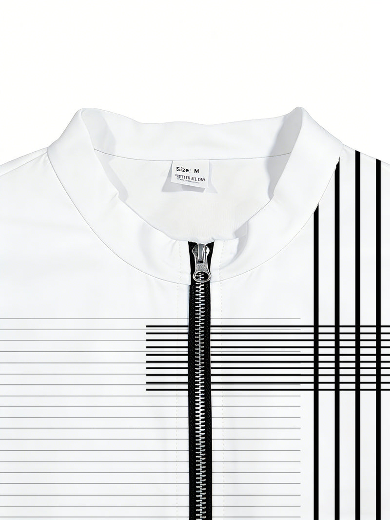 Men’s Zipper Shirt And Casual Sports Suit.